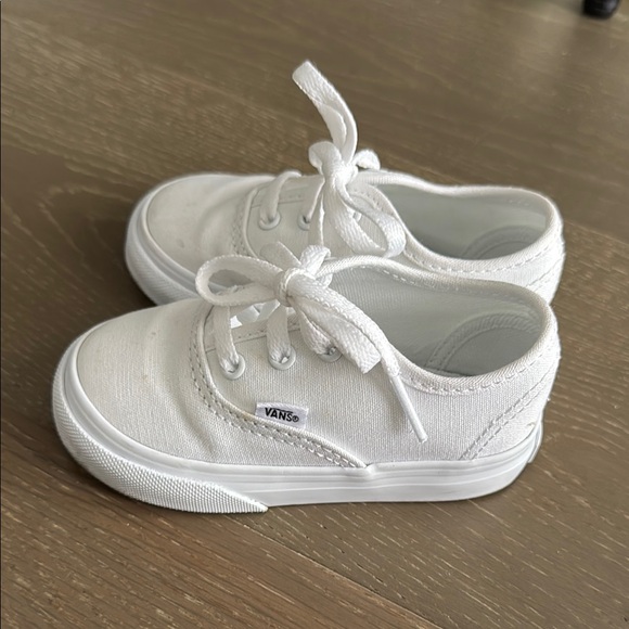 Vans Kids Toddler White Sneakers Size 5.5 - Picture 3 of 6